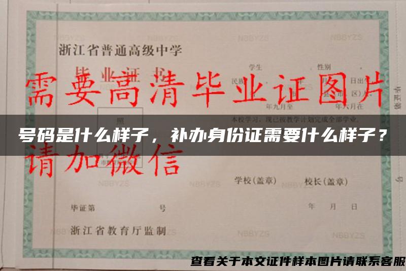 號碼是什么樣子，補辦身份證需要什么樣子？