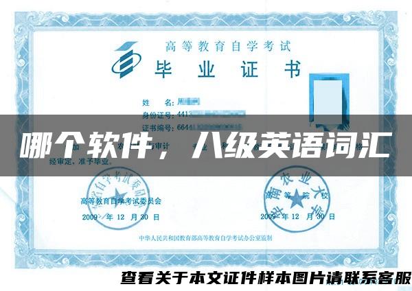 哪個軟件，八級英語詞匯