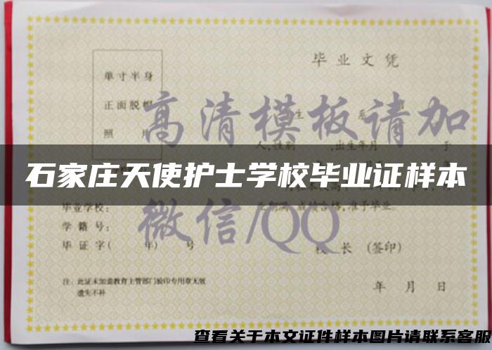 石家莊天使護士學校畢業證樣本