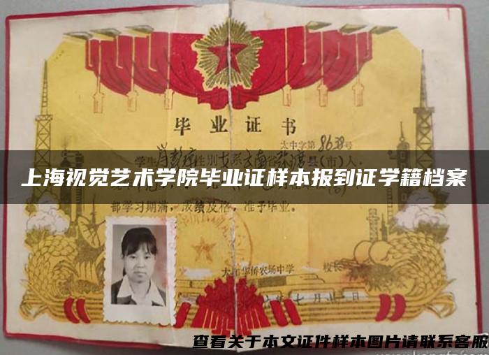 上海視覺藝術學院畢業證樣本報到證學籍檔案