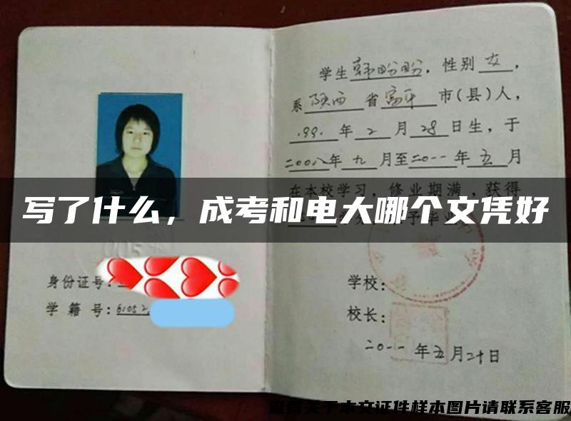 寫了什么，成考和電大哪個文憑好