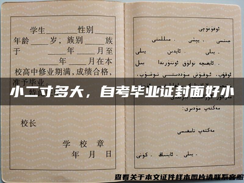 小二寸多大，自考畢業證封面好小