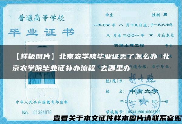 【樣板圖片】北京農學院畢業證丟了怎么辦 北京農學院畢業證補辦流程 去哪里辦