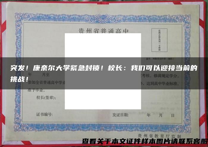 突發！康奈爾大學緊急封鎖！校長：我們可以迎接當前的挑戰！