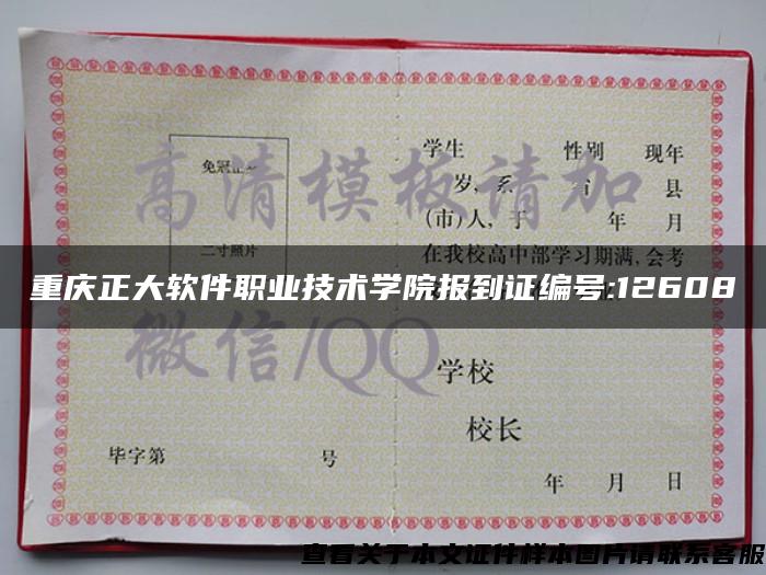 重慶正大軟件職業技術學院報到證編號:12608