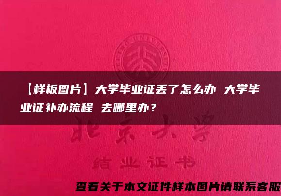 【樣板圖片】大學畢業證丟了怎么辦 大學畢業證補辦流程 去哪里辦？