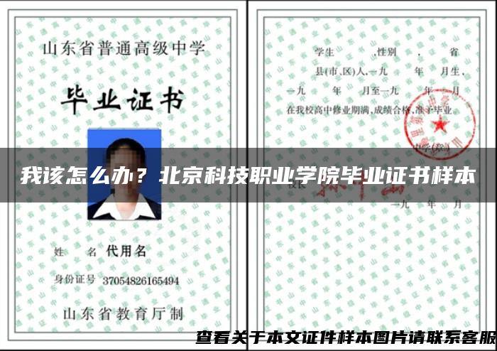 我該怎么辦？北京科技職業學院畢業證書樣本