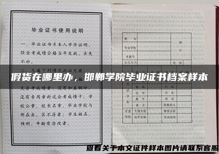 假貨在哪里辦，邯鄲學院畢業證書檔案樣本