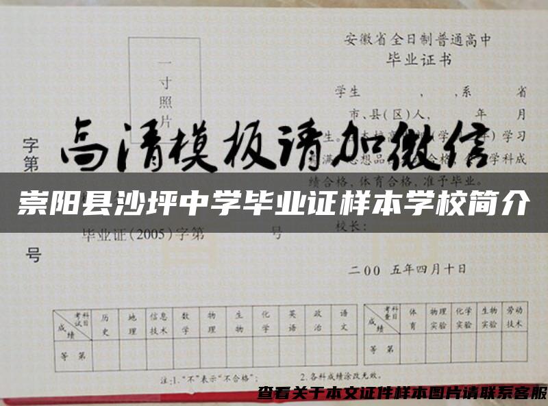 崇陽縣沙坪中學畢業證樣本學校簡介