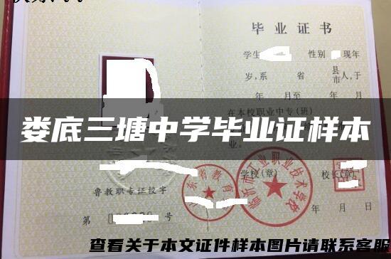 婁底三塘中學畢業證樣本