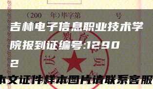 吉林電子信息職業技術學院報到證編號:12902