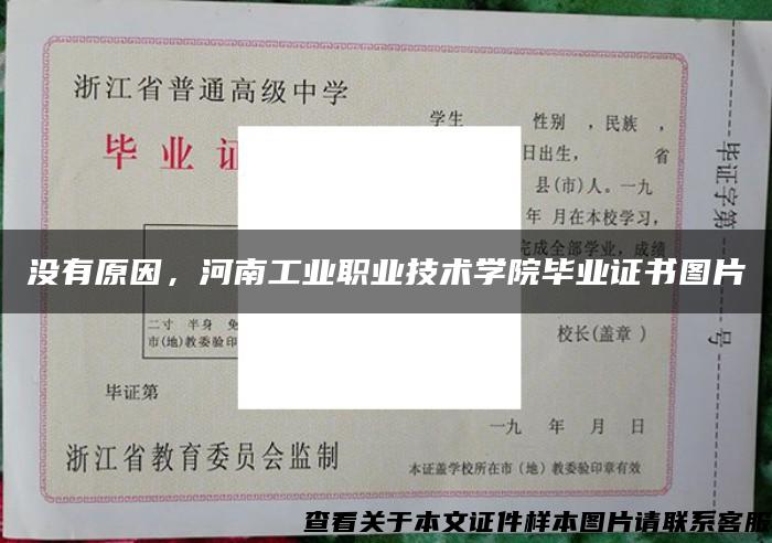 沒有原因，河南工業職業技術學院畢業證書圖片