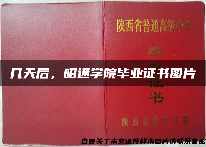 幾天后，昭通學院畢業證書圖片
