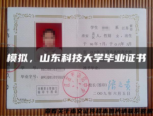 模擬，山東科技大學畢業證書