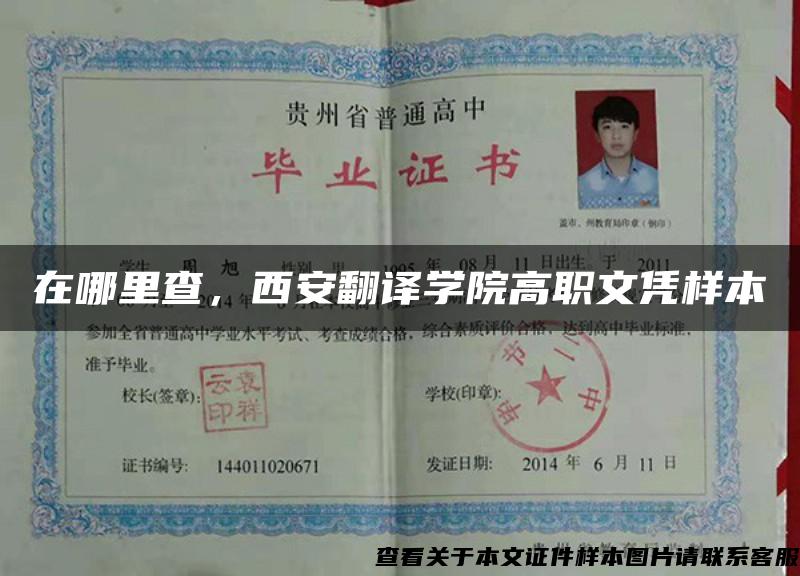 在哪里查，西安翻譯學院高職文憑樣本