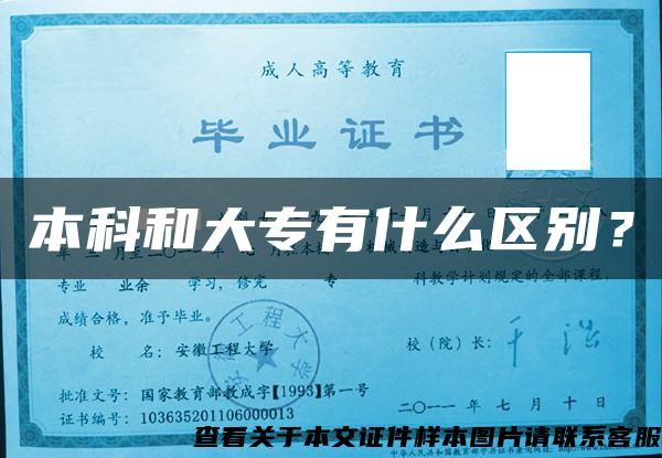本科和大專有什么區別？