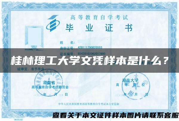 桂林理工大學文憑樣本是什么？