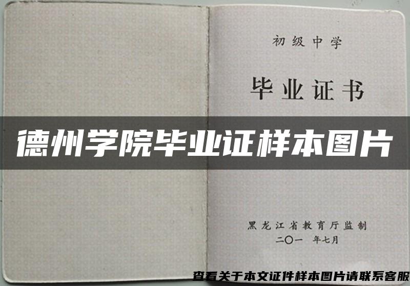 德州學院畢業證樣本圖片