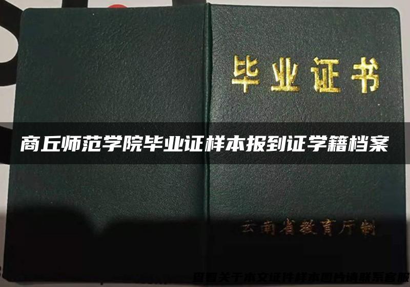 商丘師范學院畢業證樣本報到證學籍檔案