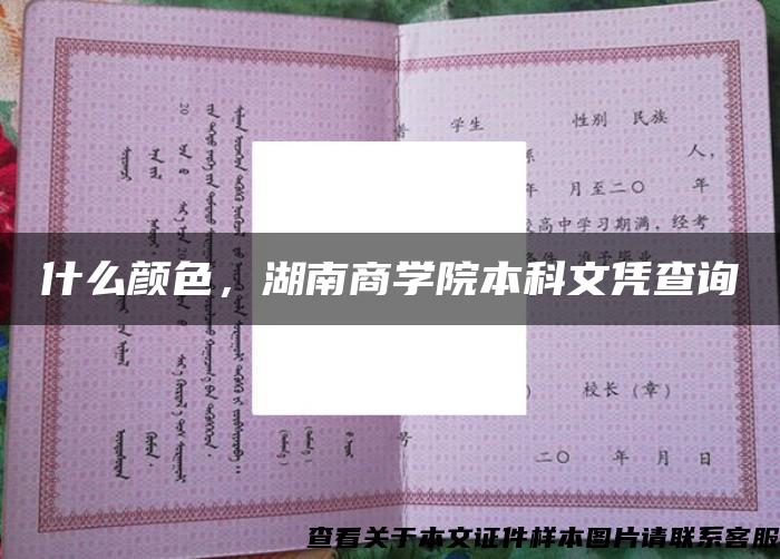 什么顏色，湖南商學院本科文憑查詢