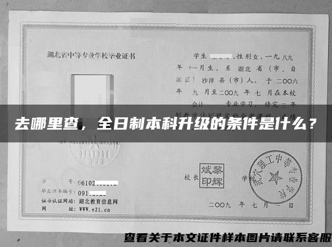 去哪里查，全日制本科升級的條件是什么？