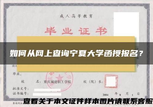 如何從網上查詢寧夏大學函授報名？