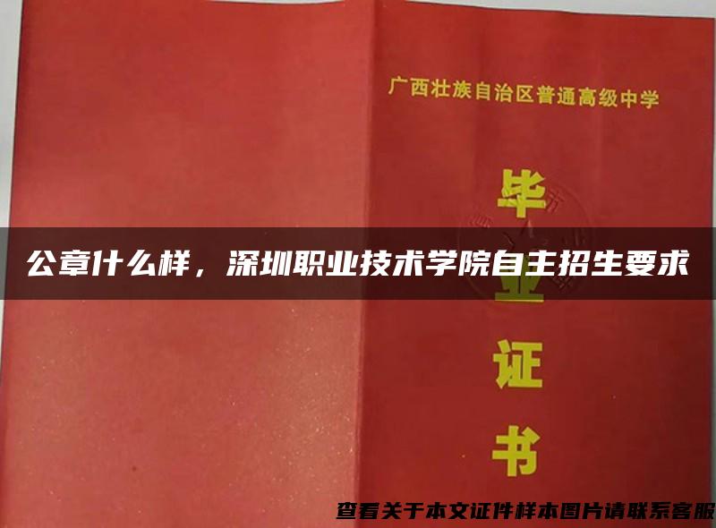 公章什么樣，深圳職業技術學院自主招生要求