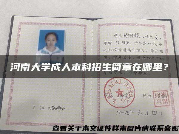 河南大學成人本科招生簡章在哪里？