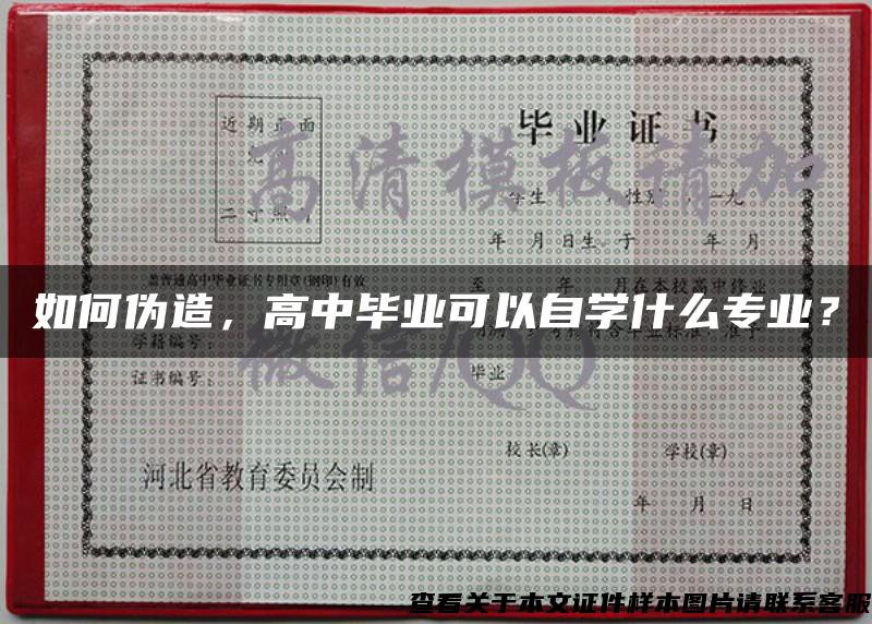 如何偽造，高中畢業可以自學什么專業？