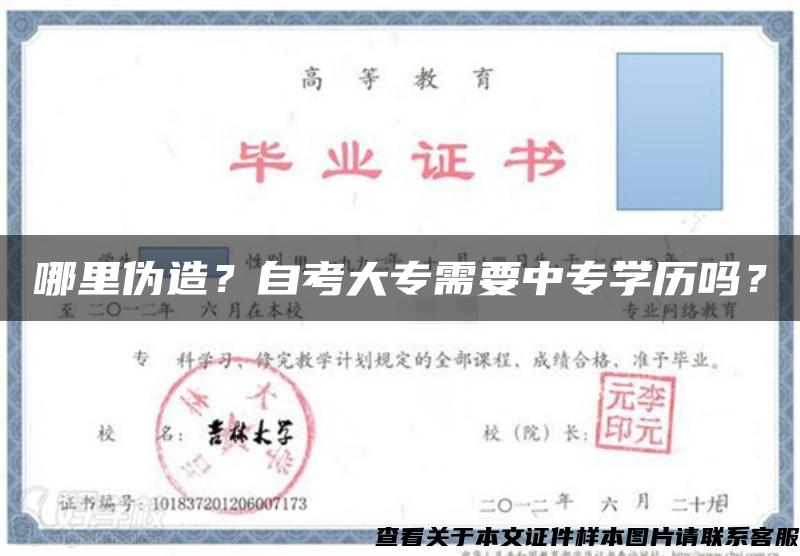 哪里偽造？自考大專需要中專學歷嗎？
