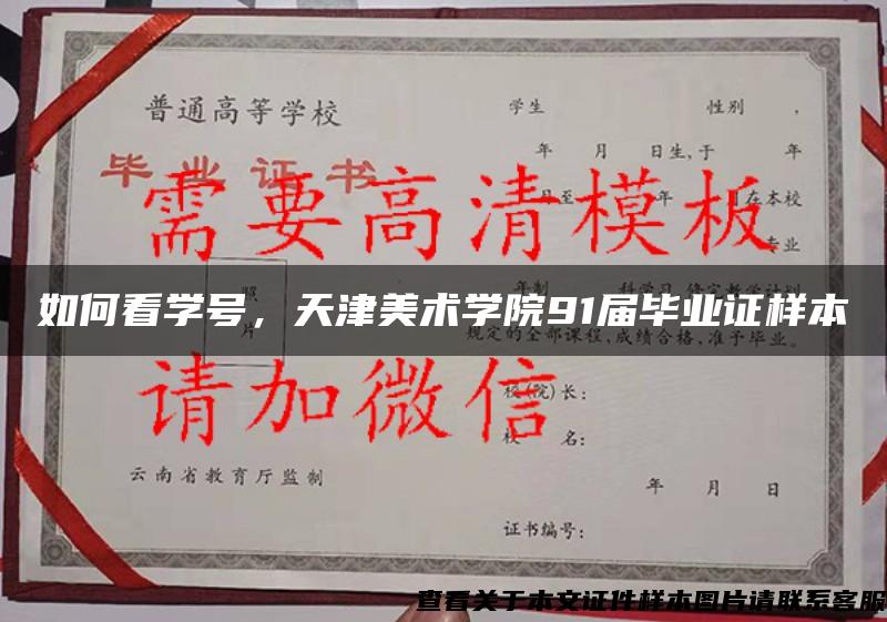 如何看學號，天津美術學院91屆畢業證樣本