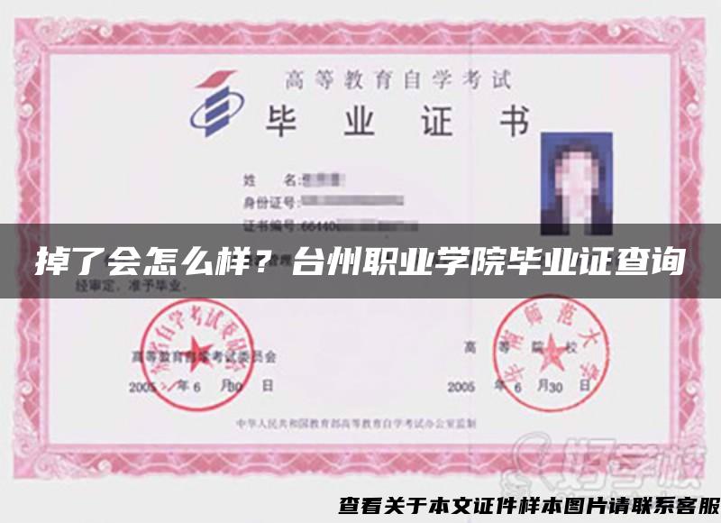 掉了會怎么樣？臺州職業學院畢業證查詢