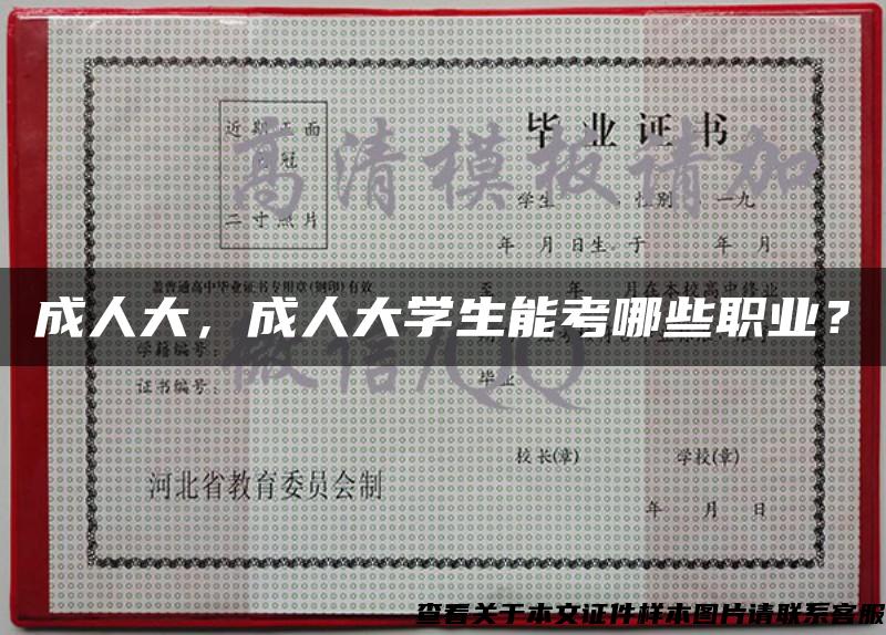 成人大，成人大學生能考哪些職業？