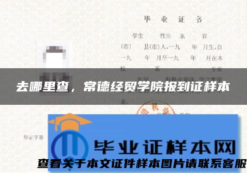 去哪里查，常德經貿學院報到證樣本