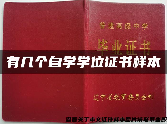 有幾個自學學位證書樣本