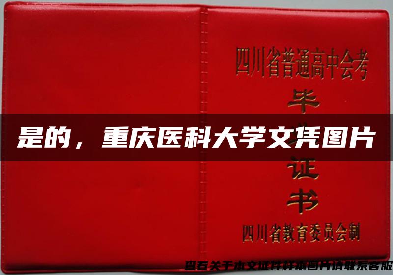 是的，重慶醫科大學文憑圖片