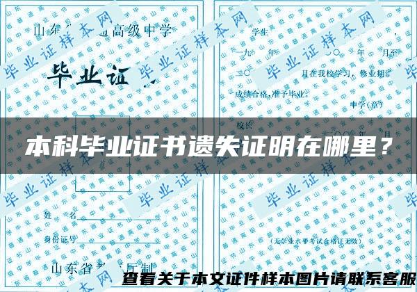 本科畢業證書遺失證明在哪里？