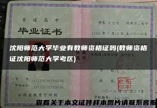 沈陽師范大學畢業有教師資格證嗎(教師資格證沈陽師范大學考區)