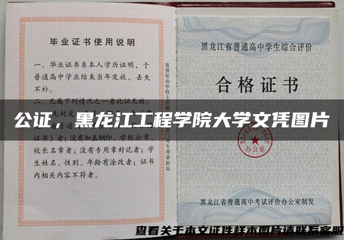 公證，黑龍江工程學院大學文憑圖片