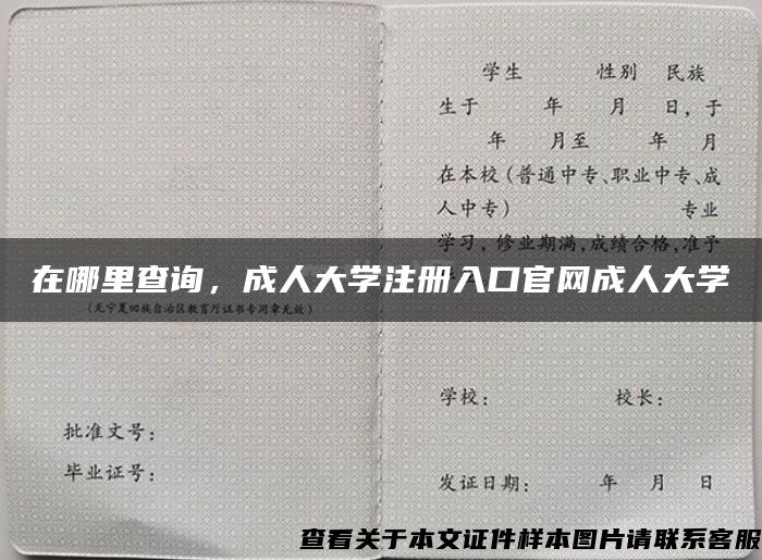在哪里查詢，成人大學注冊入口官網成人大學