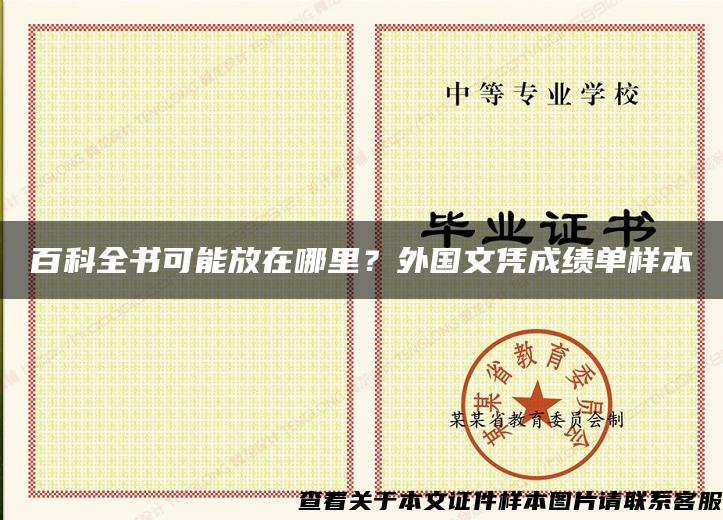 百科全書可能放在哪里？外國文憑成績單樣本