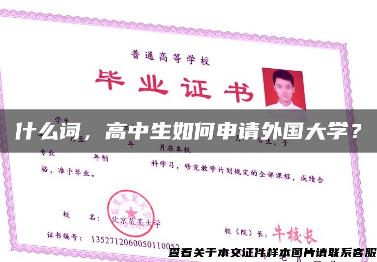 什么詞，高中生如何申請外國大學？