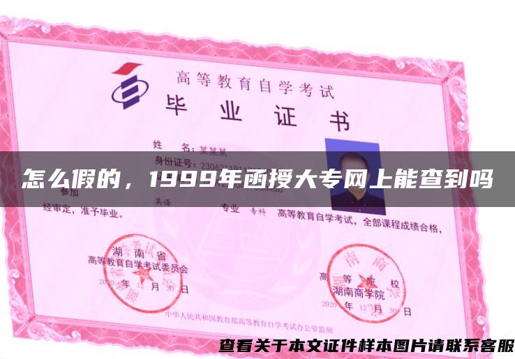 怎么假的，1999年函授大專網上能查到嗎