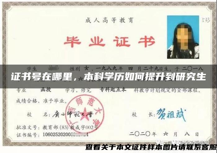 證書號在哪里，本科學歷如何提升到研究生