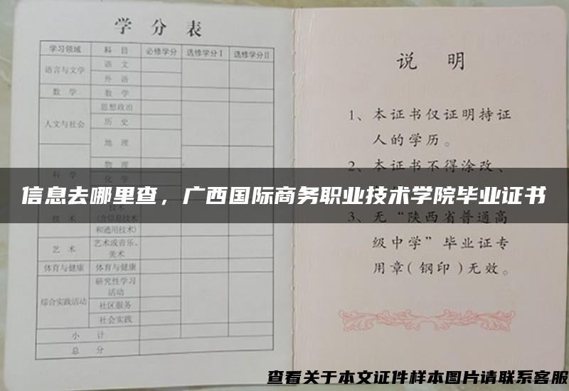 信息去哪里查，廣西國際商務職業技術學院畢業證書