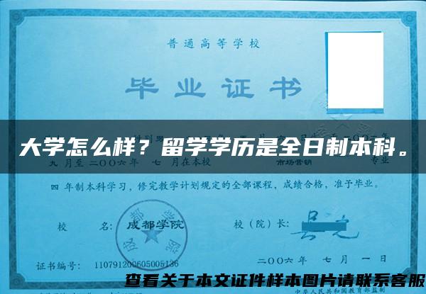 大學怎么樣？留學學歷是全日制本科。