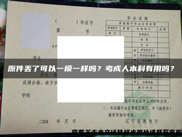 原件丟了可以一模一樣嗎？考成人本科有用嗎？