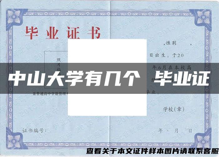 中山大學有幾個 畢業證