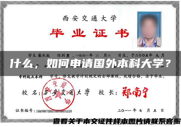 什么，如何申請國外本科大學？