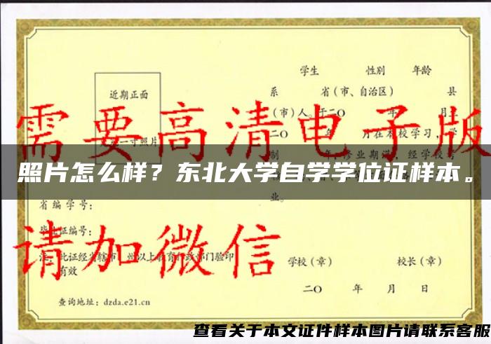 照片怎么樣？東北大學自學學位證樣本。
